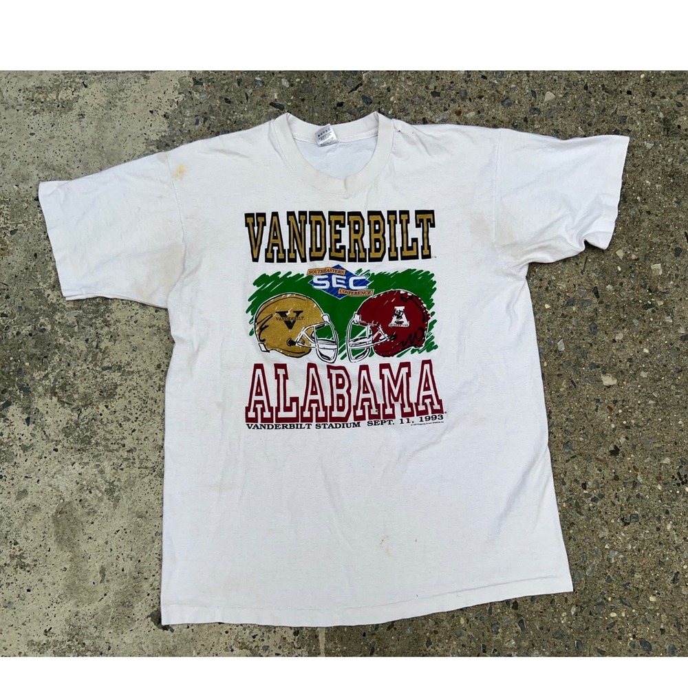 Vintage 1993 Vanderbilt vs Alabama SEC Football Shirt XL Fruit of the Loom USA